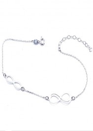 Silver bracelet with a DNA-shaped pendant