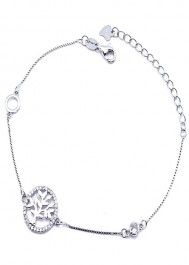 Silver bracelet a tree-shaped pendant