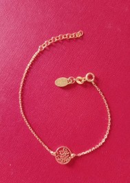 Silver gold plated bracelet with a tree-shaped pendant