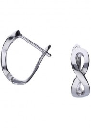 Silver earrings with a DNA-shaped