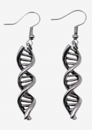 Earrings with the DNA symbol