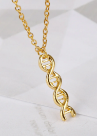 Necklace with the DNA symbol