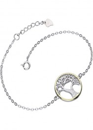 Silver gold plated bracelet with a tree-shaped pendant