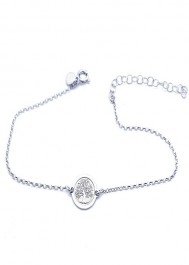 Silver bracelet with a tree-shaped pendant